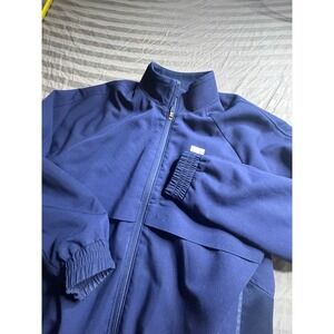 FIGS Technical Collection Navy Blue Full Zip Mesh Bomber Jacket Mens Small